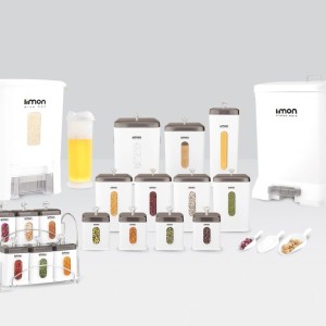 سرویس آشپزخانه چهارگوش 21 پارچه لیمون درب شفاف