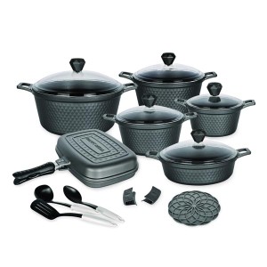 سرویس ۱۸ پارچه قابلمه چدن گرانیت اوکلند کد۹۵۱۸