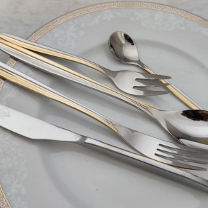 سرویس قاشق و چنگال نیم طلایی پالرمو24 نفره ۱۵۴ پارچه کد ۷۰۷g