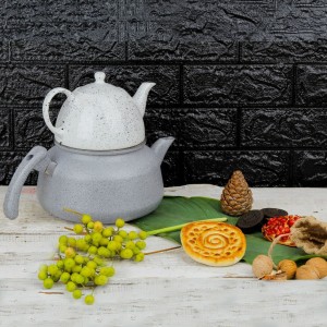 کتری قوری شاینی کد 15124  رنگ طوسی