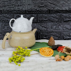 کتری قوری شاینی کد 15124  رنگ بژ