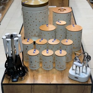 سرویس 12 پارچه آشپزخانه درب بامبو یونیک کد 001