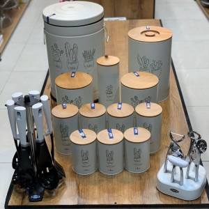 سرویس 12 پارچه آشپزخانه درب بامبو یونیک کد 002