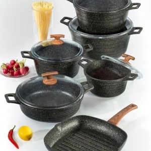 سرویس 11  پارچه قابلمه River رنگ مشکی کد 3737