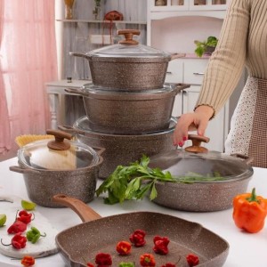 سرویس 11  پارچه قابلمه River رنگ قهوه ایی کد 3743