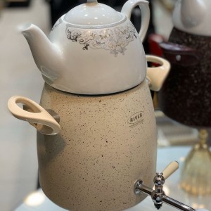 کتری و قوری River رنگ کرمی کد 104