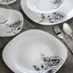 سرویس غذاخوری گلدن اوپال 26 پارچه ارمیا مشکی قالب square