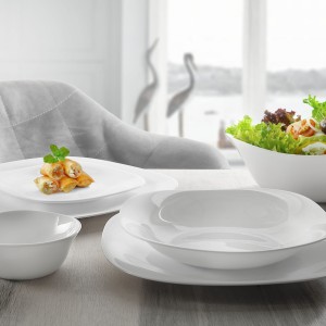 سرویس غذاخوری گلدن اوپال 26 پارچه سفید قالب square