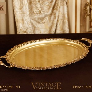 سینی  گرد برنجی بی وی کی مدل VK351243