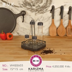 سرویس آبلیموخوری و نمک پاش B.V.K طرح KARIZMA رنگ طوسی کد VK422603