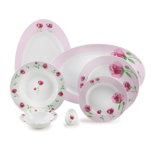 سرویس چینی زرین ۲۸پارچه پینک رز سری ایتالیا