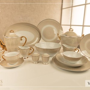 سرویس چینی بن چاينا بی وی کی 129 پارچه24نفره BVK کد VK730019