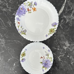 سرویس غذاخوری آرکوپال 6 نفره طرح نسترن بنفش گلدن اپال