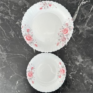 سرویس غذاخوری آرکوپال 6 نفره طرح گلوریاصورتی گلدن اپال