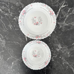 سرویس غذاخوری آرکوپال 6 نفره طرح رمانتیک صورتی گلدن اپال