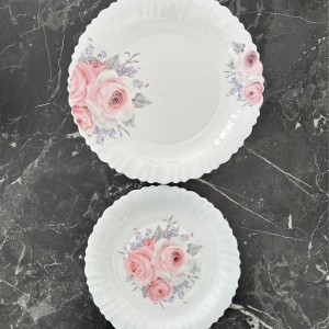 سرویس غذاخوری آرکوپال 6 نفره طرح تیلارصورتی گلدن اپال