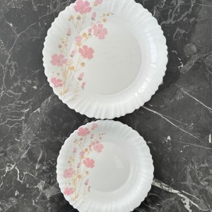 سرویس غذاخوری آرکوپال 6 نفره طرح سوفیاصورتی گلدن اپال