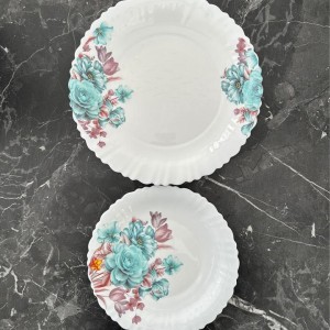 سرویس غذاخوری آرکوپال 6 نفره طرح آرشیدا سبز گلدن اپال