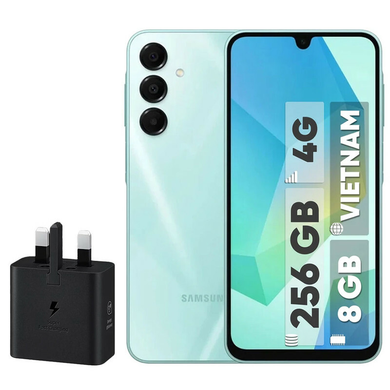 گوشی موبایل سامسونگ مدل Galaxy A16 4G دو سیم کارت ظرفیت 256 گیگابایت و رم 8 گیگابایت - ویتنام - به همراه شارژر 25 وات سامسونگ