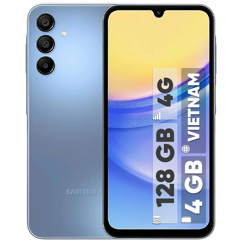 گوشی موبایل سامسونگ مدل Galaxy A15 دو سیم کارت ظرفیت 128 گیگابایت و رم 4 گیگابایت به همراه شارژر 15وات سامسونگ - ویتنام