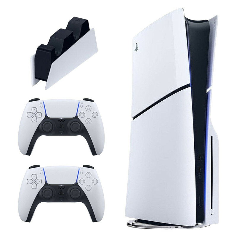 کنسول بازی سونی مدل PlayStation 5 Slim ظرفیت یک ترابایت ریجن 2016A اروپا به همراه دسته اضافی و پایه شارژر