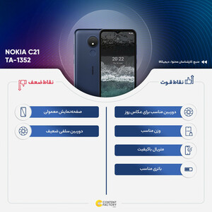 گوشی موبایل نوکیا مدل C21 TA-1352 دو سیم کارت ظرفیت 32 گیگابایت و رم 2 گیگابایت