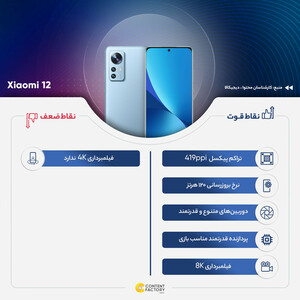 گوشی موبایل شیائومی مدل  12 5G دو سیم کارت ظرفیت 128 گیگابایت و رم 8 گیگابایت - گلوبال