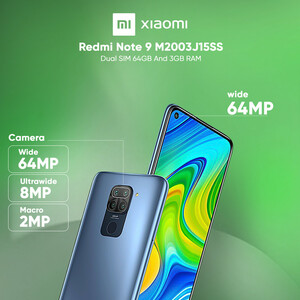 گوشی موبایل شیائومی مدل Redmi Note 9 M2003J15SS دو سیم‌ کارت ظرفیت 64 گیگابایت و رم 3 گیگابایت