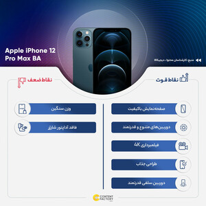 گوشی موبایل اپل مدل iPhone 12 Pro Max BA تک سیم‌ کارت ظرفیت 256 گیگابایت و رم 6 گیگابایت - نات اکتیو