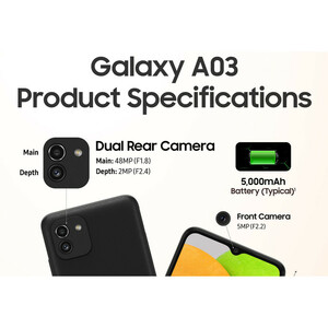 گوشی موبایل سامسونگ مدل Galaxy A03 SM-A035F/DS دو سیم کارت ظرفیت 128 گیگابایت و رم 4 گیگابایت