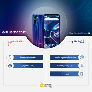 گوشی موبایل جی پلاس مدل X10 2022 GMC-667M دو سیم کارت ظرفیت 64 گیگابایت و رم 4 گیگابایت