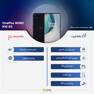 گوشی موبایل وان پلاس مدل NORD N10 5G BE2029 دو سیم‌کارت ظرفیت 128 گیگابایت و رم 6 گیگابایت