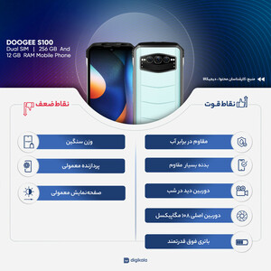 گوشی موبایل دوجی مدل S100 دو سیم کارت ظرفیت 256 گیگابایت و رم 12 گیگابایت