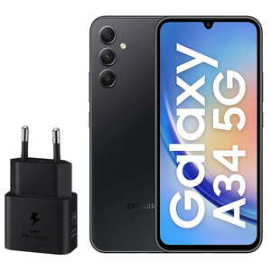 گوشی موبایل سامسونگ مدل Galaxy A34 5G دو سیم کارت ظرفیت 256 گیگابایت و رم 8 گیگابایت به همراه شارژر 25وات سامسونگ  - ویتنام