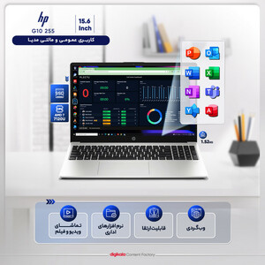 لپ تاپ 15.6 اینچی اچ‌ پی مدل G10 255-Athlon Silver 7120U-8GB DDR4-1TB SSD-TN - کاستوم شده