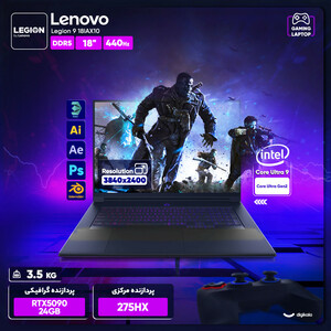 لپ تاپ 18 اینچی لنوو مدل Legion 9 18IAX10-Core Ultra 9 275HX-64GB DDR5 5200MHz-4TB SSD-RTX5090 24GB-4K 440Hz