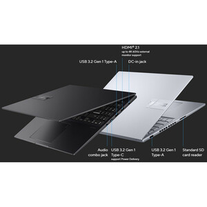 لپ تاپ 16 اینچی ایسوس مدل Vivobook 16X K3605VC-RP379-i5 13420H-40GB DDR4 3200MHz-512GB SSD-RTX3050 4GB-IPS 144Hz-Backlit - کاستوم شده