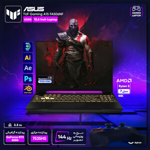 لپ تاپ 15.6 اینچی ایسوس مدل TUF Gaming A15 FA506NF-HN021-R5 7535HS-8GB DDR5-512GB SSD-RTX2050-FHD