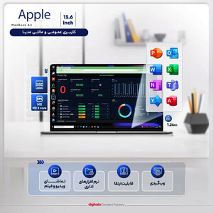 لپ تاپ 13.6 اینچی اپل مدل MacBook Air MC7W4 2022 HNA-M2-16GB RAM-256GB SSD