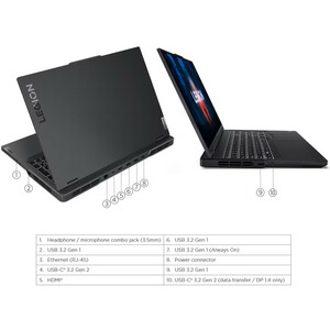 لپ تاپ 16 اینچی لنوو مدل Legion Pro 5 16IRX8-i7 13650HX-16GB DDR5 4800MHz-1TB SSD-RTX4060 8GB-QHD 240Hz-W