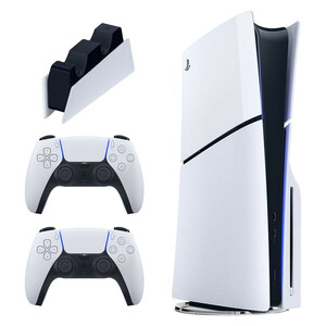 کنسول بازی سونی مدل PlayStation 5 Slim ظرفیت یک ترابایت ریجن 2016A اروپا به همراه دسته اضافی و پایه شارژر