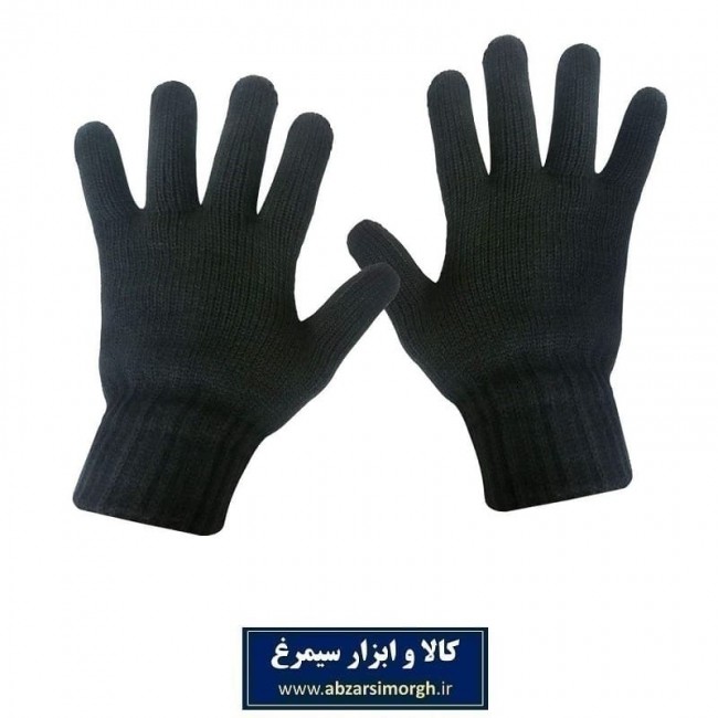 دستکش زمستانی مردانه مشکی بافت بزرگ CDA-001