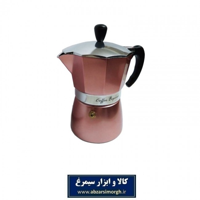 قهوه جوش  و موکاپات اسپرسو ساز کمر استیل ۳ کاپ صورتی HGJ-020