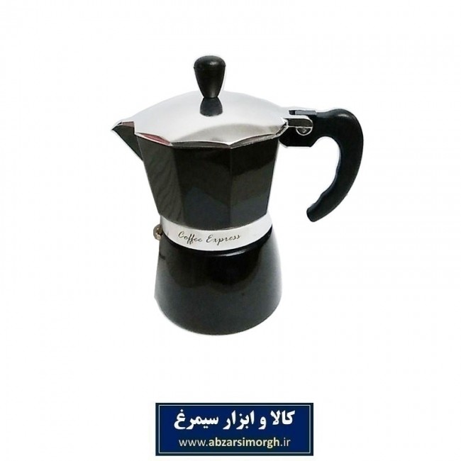 قهوه جوش  و موکاپات اسپرسو ساز کمراستیل ۳ کاپ مشکی HGJ-021