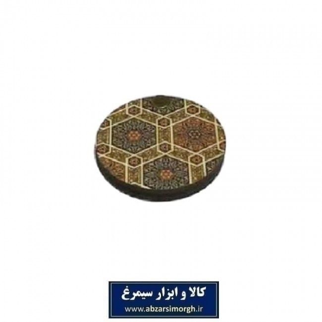 آینه جیبی چوبی گرد طرح سنتی ۶ ضلعی فروش تکی و جینی ZAY-012