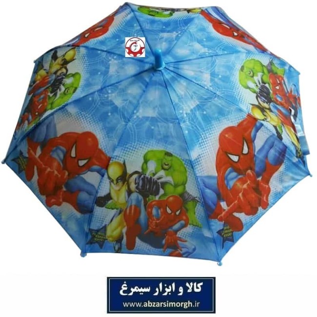چتر پسرانه کارتونی مرد عنکبوتی Spider Man فنر مشکی با جعبه HCH-016