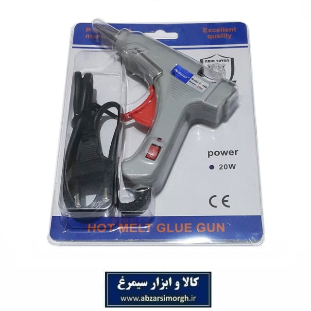 تفنگ چسب حرارتی آریا توان ۲۰ وات ایرانی دکمه دار ETH-004