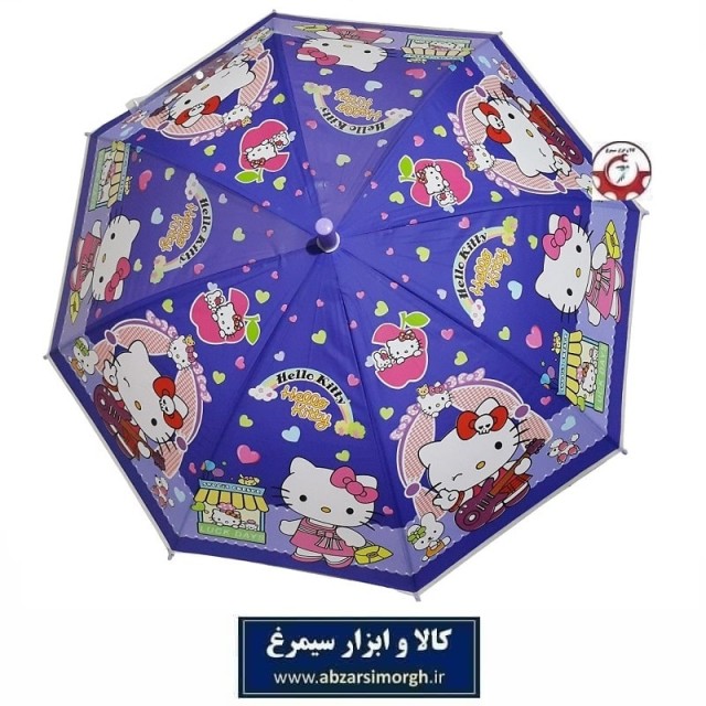 چتر بچه گانه Hello Kitty هلو کیتی دخترانه سایز 19 شمعی 8 فنر با جعبه HCH-053
