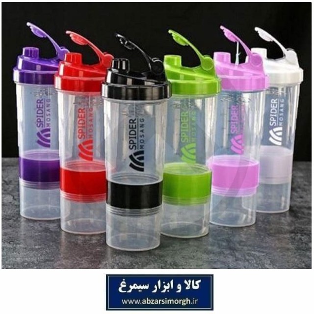 شیکر ورزشی و بدنسازی اسپایدر Spider شفاف همزن دار VSR-003