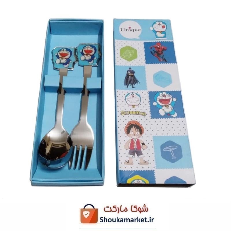قاشق و چنگال کودک یونیک Unique شخصیت Doraemon دورامون HGS-005